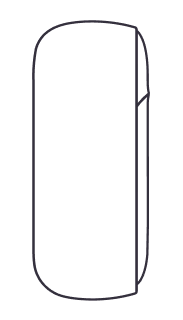 An illustration showing an IQOS ILUMA i MID Pocket Charger.